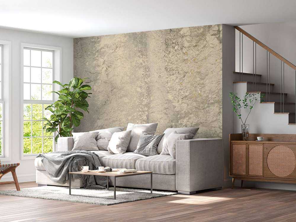 Beige stenvägg
