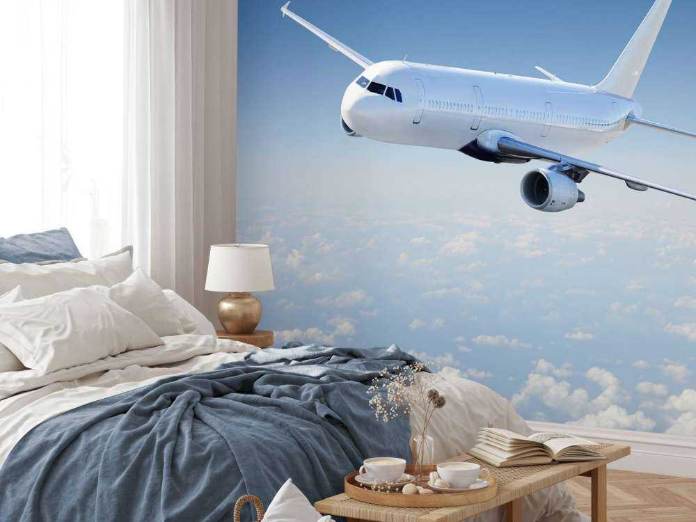 Flygplan ovanför molnen