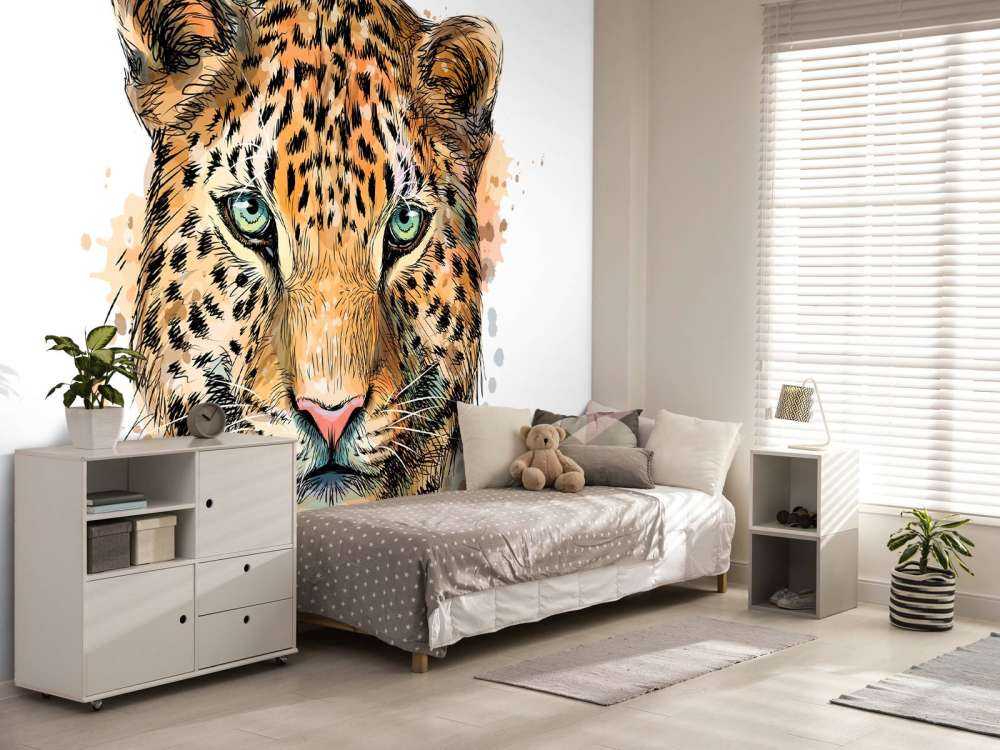 Leopard i akvarell
