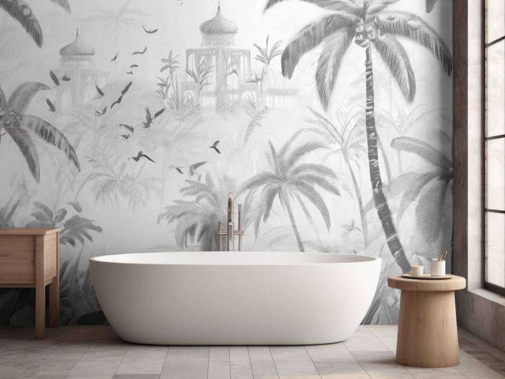 Orientalisk Trädgård i Gryningen