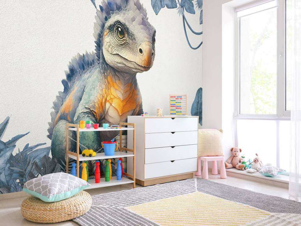 Baby ankylosaurus i den blåa djungeln