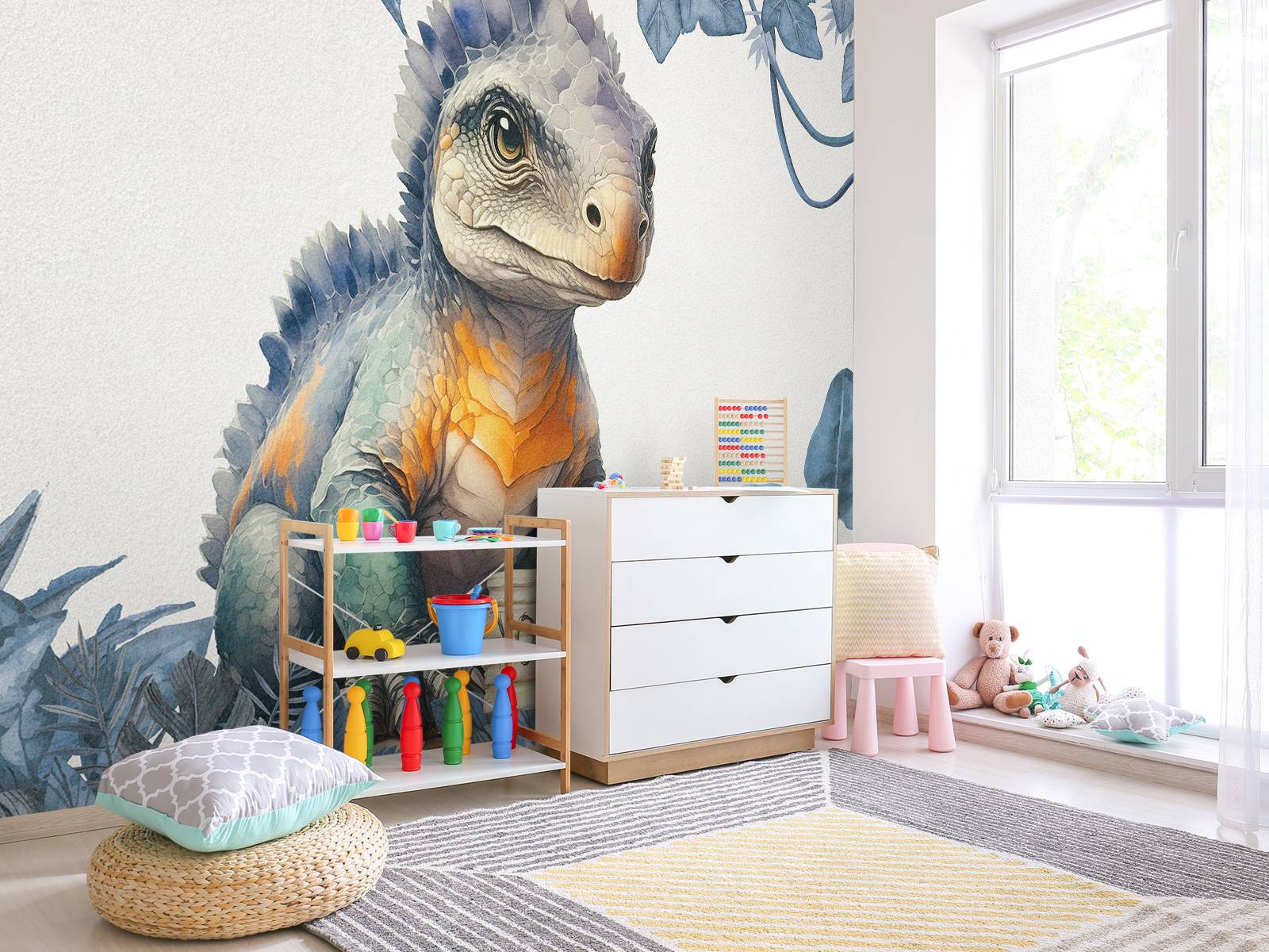 Baby ankylosaurus i den blåa djungeln