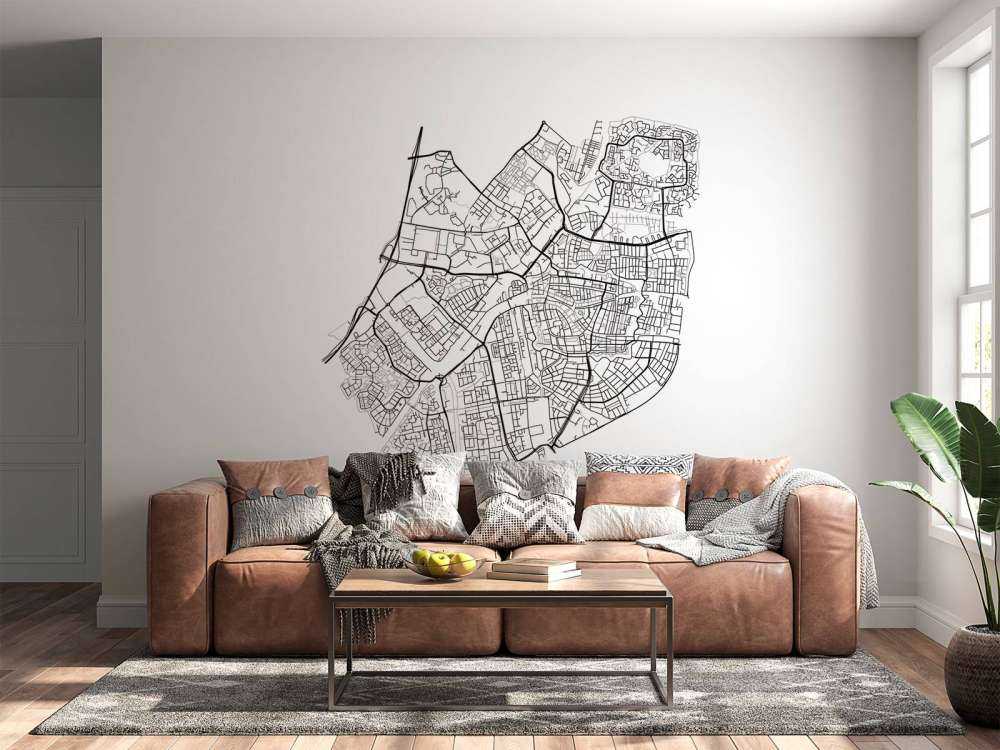 Kort over Leiden, hvid