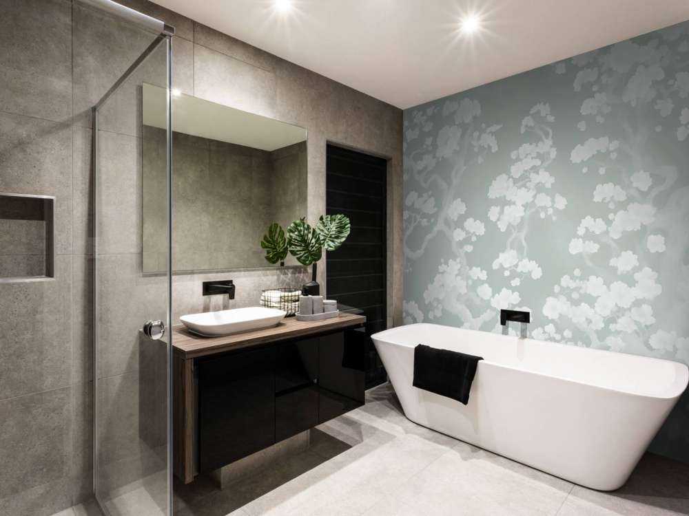 Vidunderlig blomstrende skov - mintgrøn