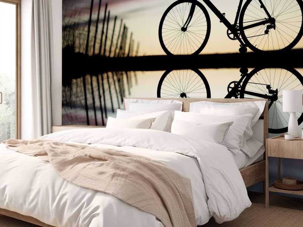 Racercykel ved solnedgang