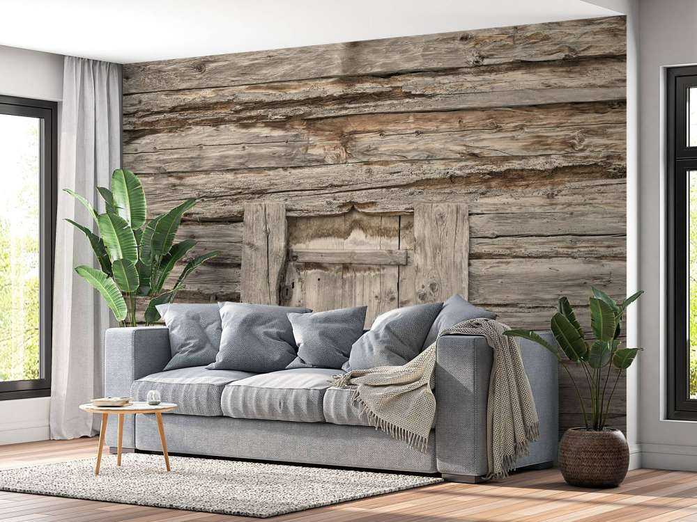 Beige hylder med dør