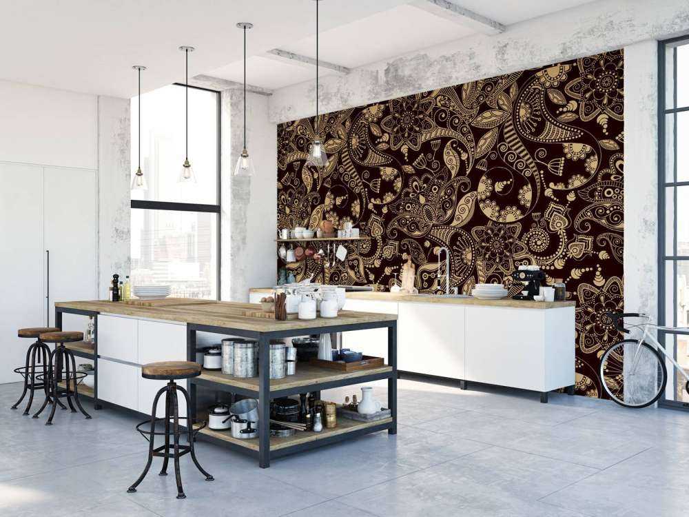 Gyldne blomstermønstre