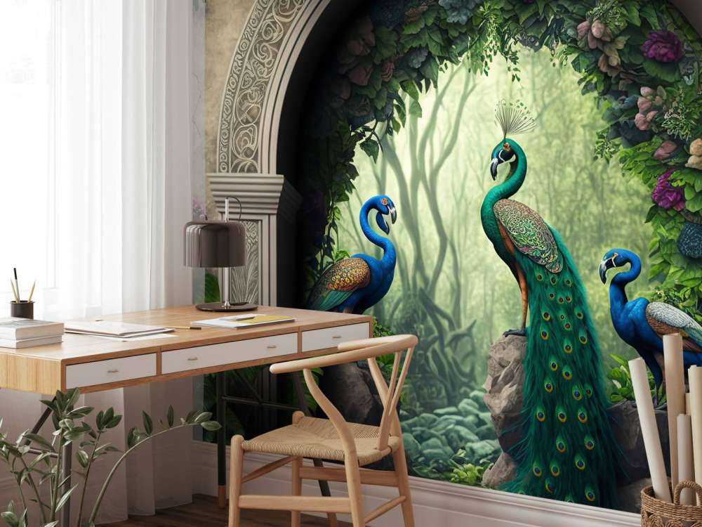 Påfugletrio i Hemmelig Have