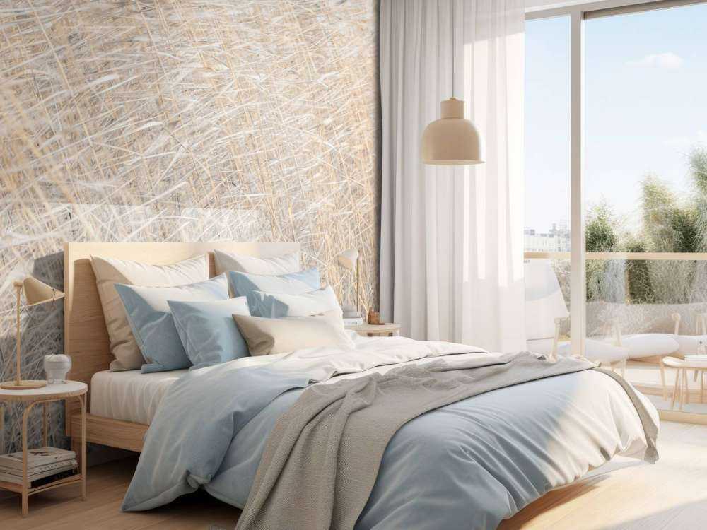 Brown reeds growing in water