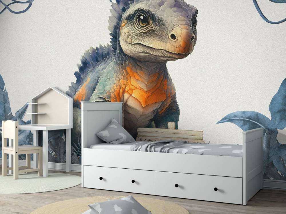 Baby ankylosaurus i den blå junglen