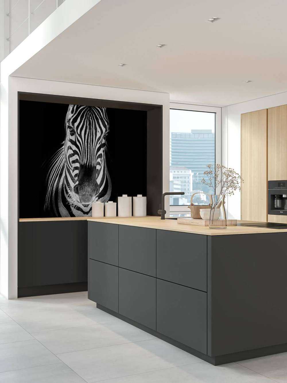 Nærbillede af zebra sort og hvid