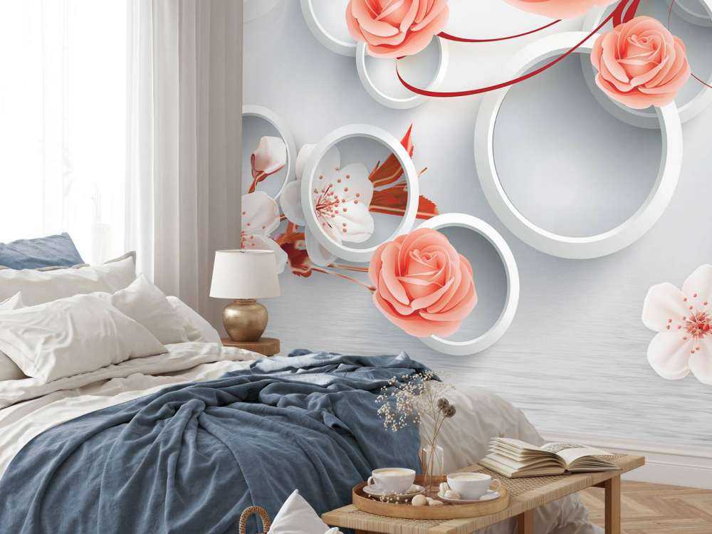3D sirkler og blomster