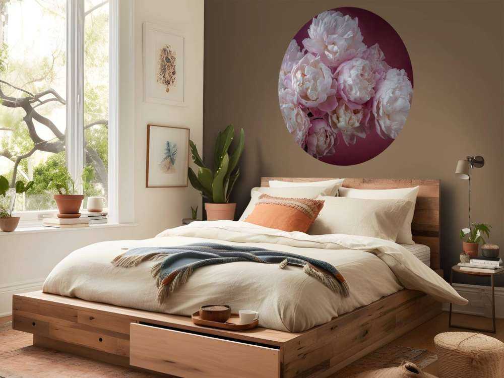 haug med rosa peoner