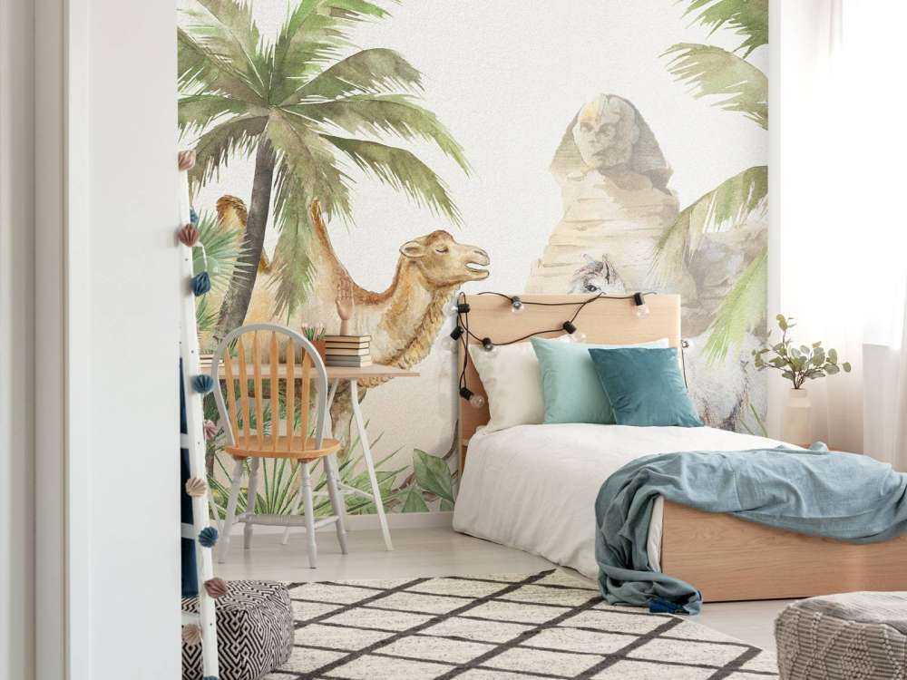 Kamel og Alpakka i ørkenen