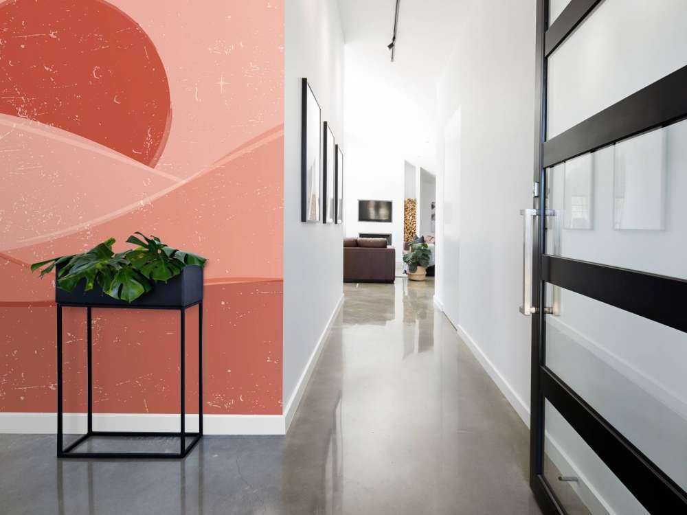 Røde bølger foran solen