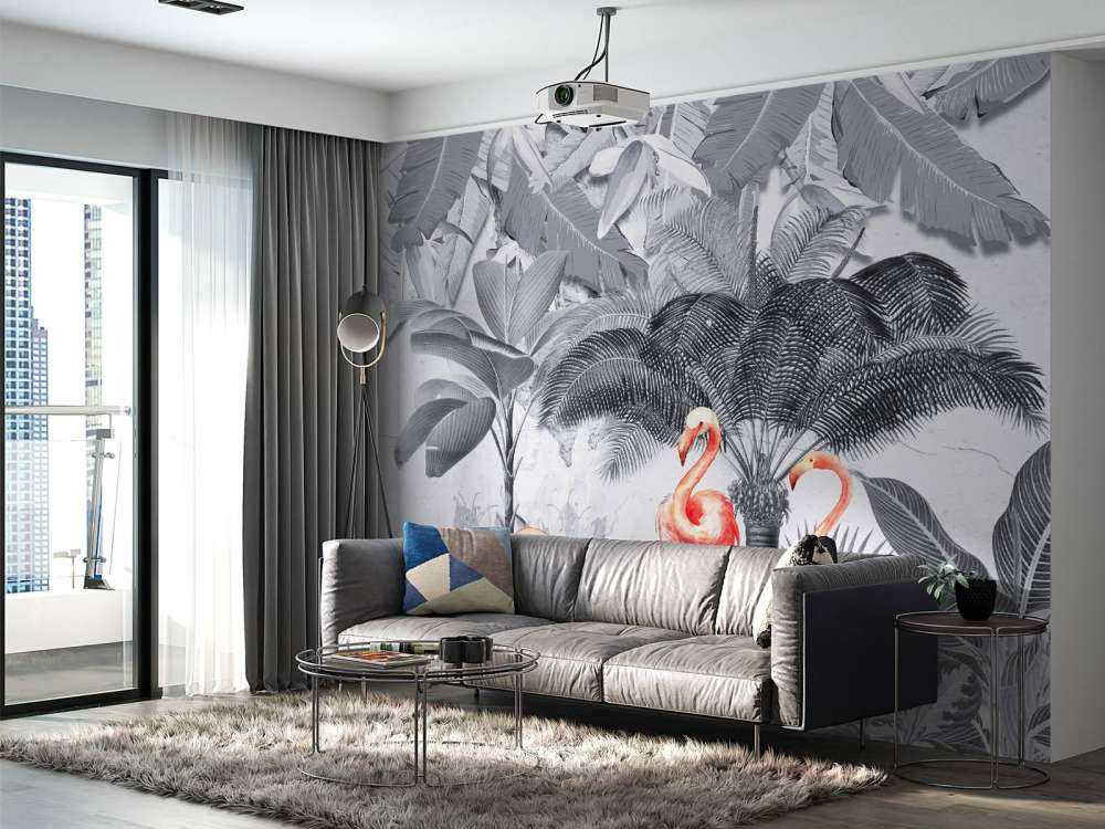 Jungel med flamingoer