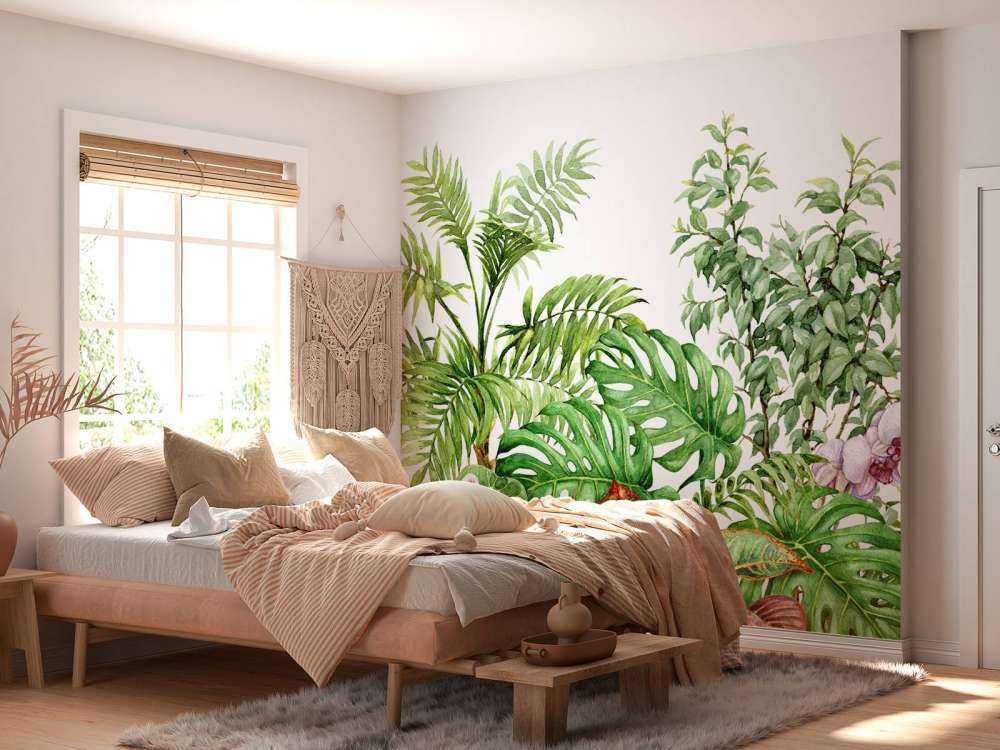 Akvarell tropiske planter