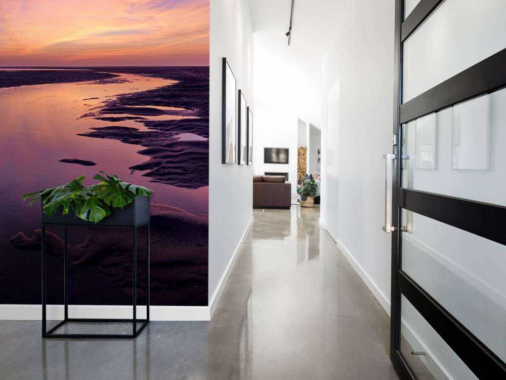 solnedgang med lilla luft