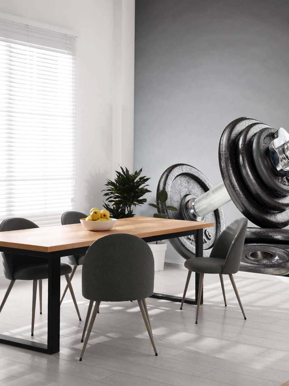 Hantel med svarte plater