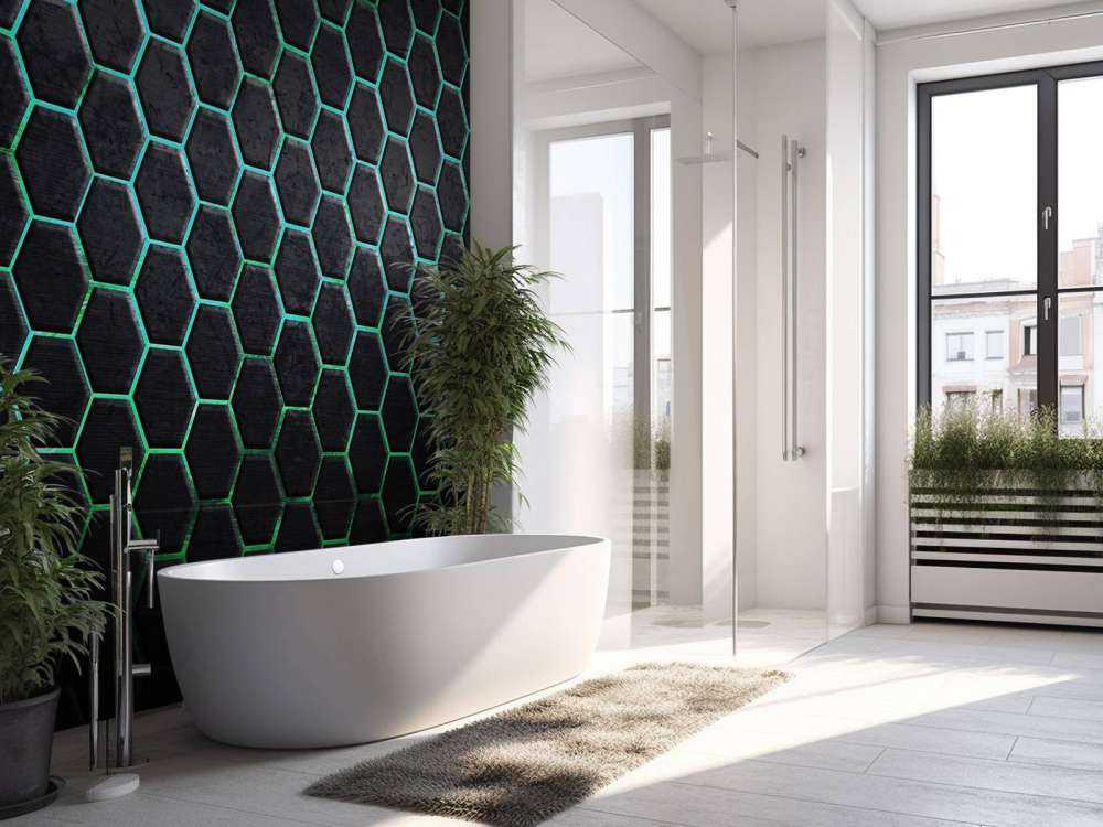 Hexagons med grønne lys