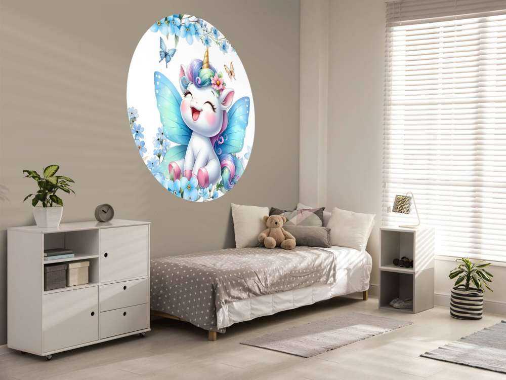 Glada Älvor Enhörning och Blommor