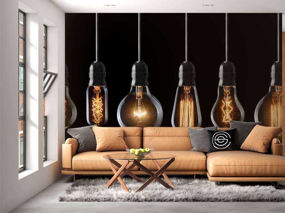 Lampor på en svart bakgrund