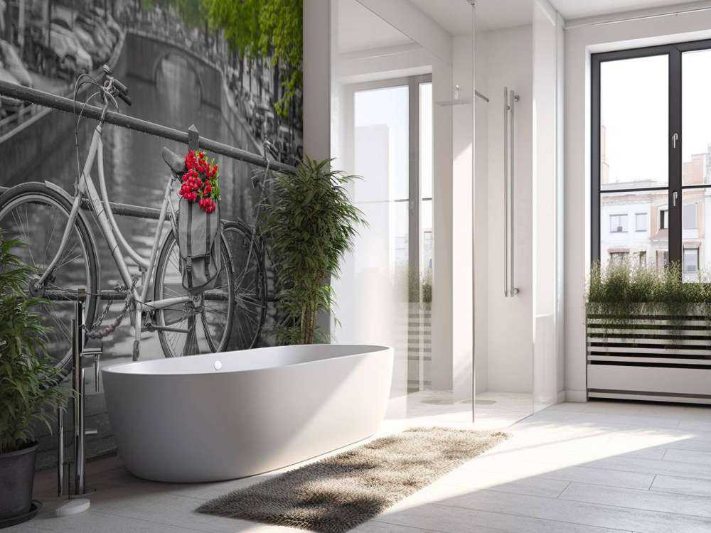 Cykel med blommor