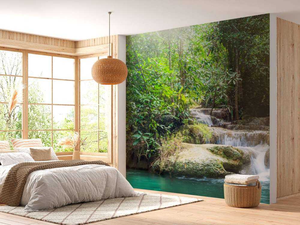 Erawan vattenfall i Thailand