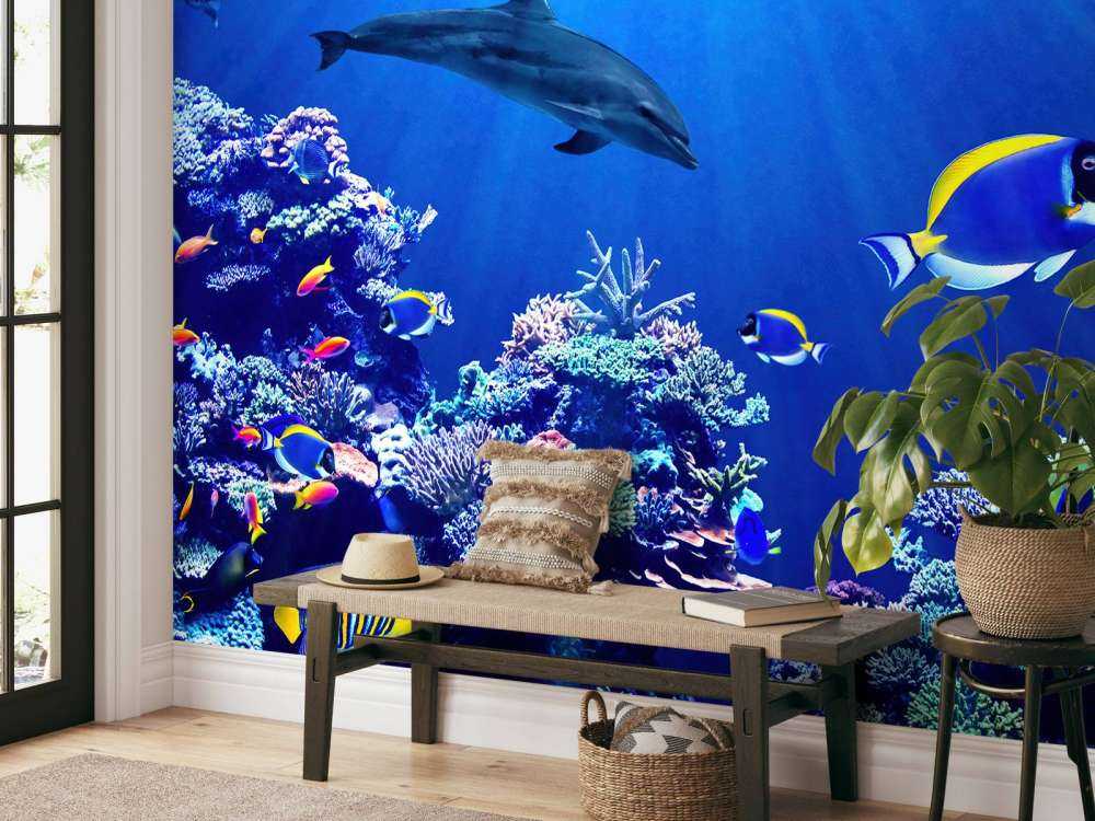 Undervattensvärlden blå