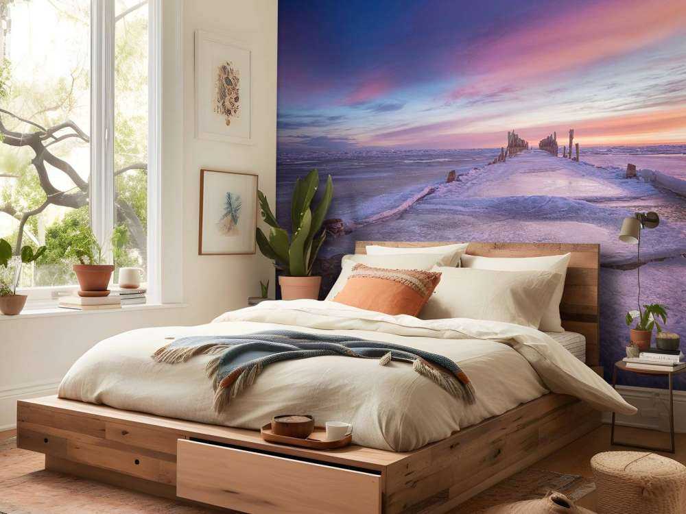 Stolphuvuden på det frysta Östersjön