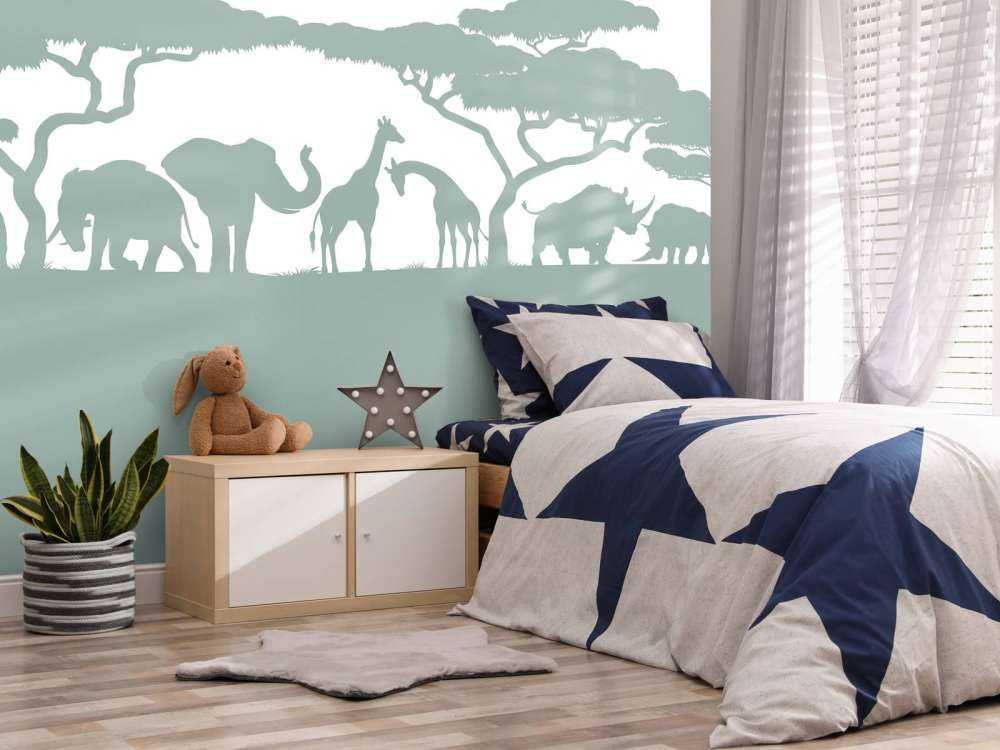 Silhuett safari djur, ljusgrön