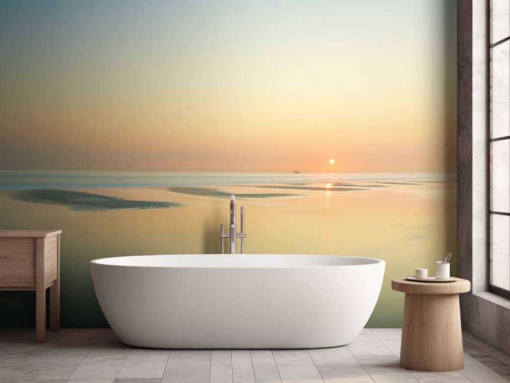 Solnedgång på skogen