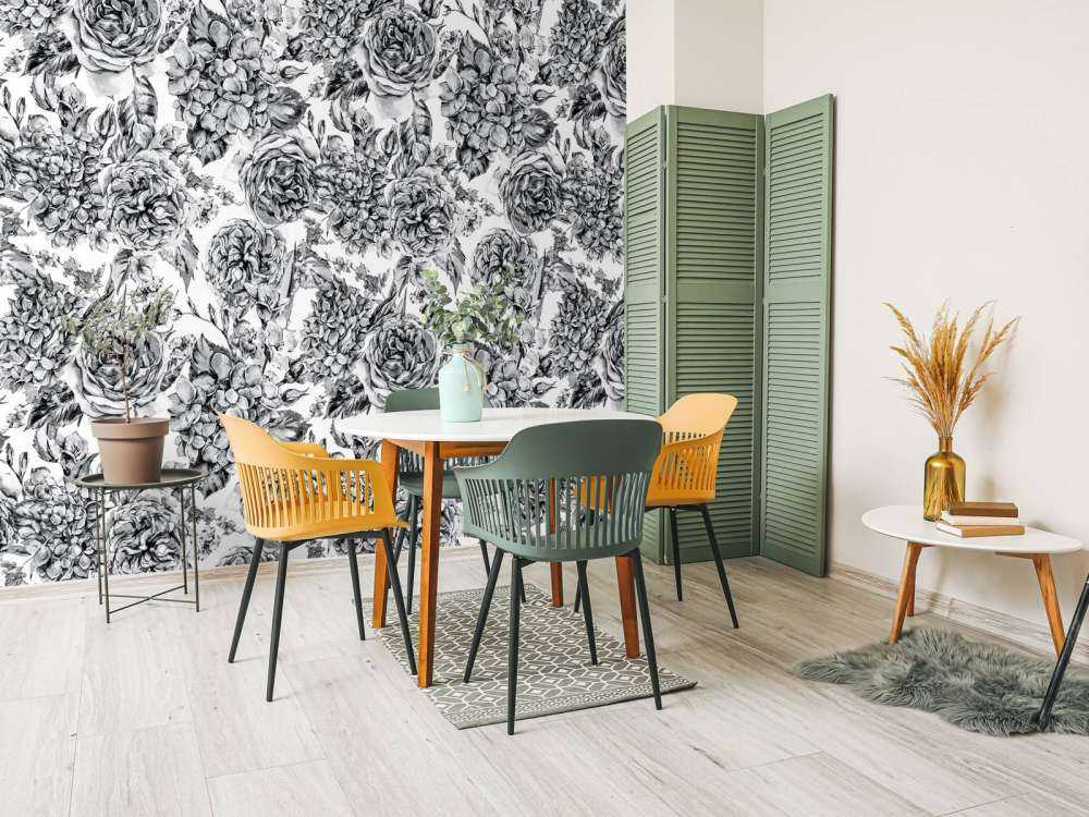 Svartvit Blomträdgård