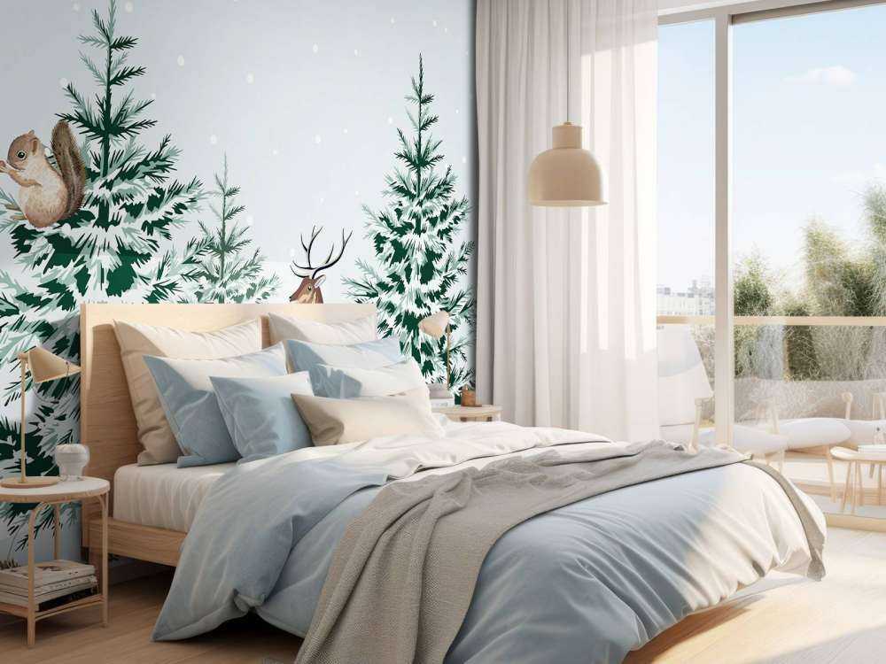 Vinter Skog Invånarnas Glädje