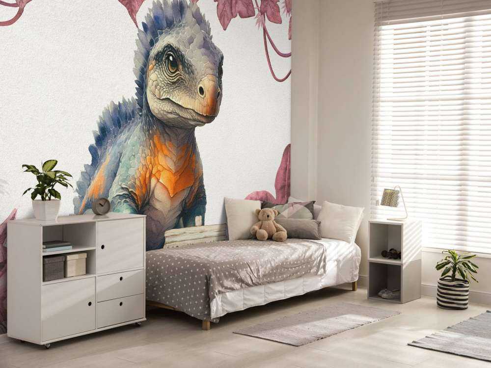 Baby ankylosaurus i den rosa djungeln