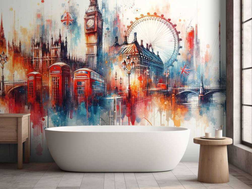 Akvarell London Skyline