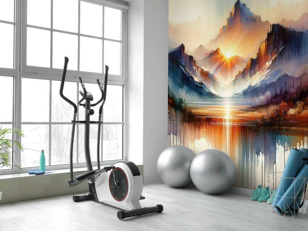 Akvarell Abstrakta Berg Landskap