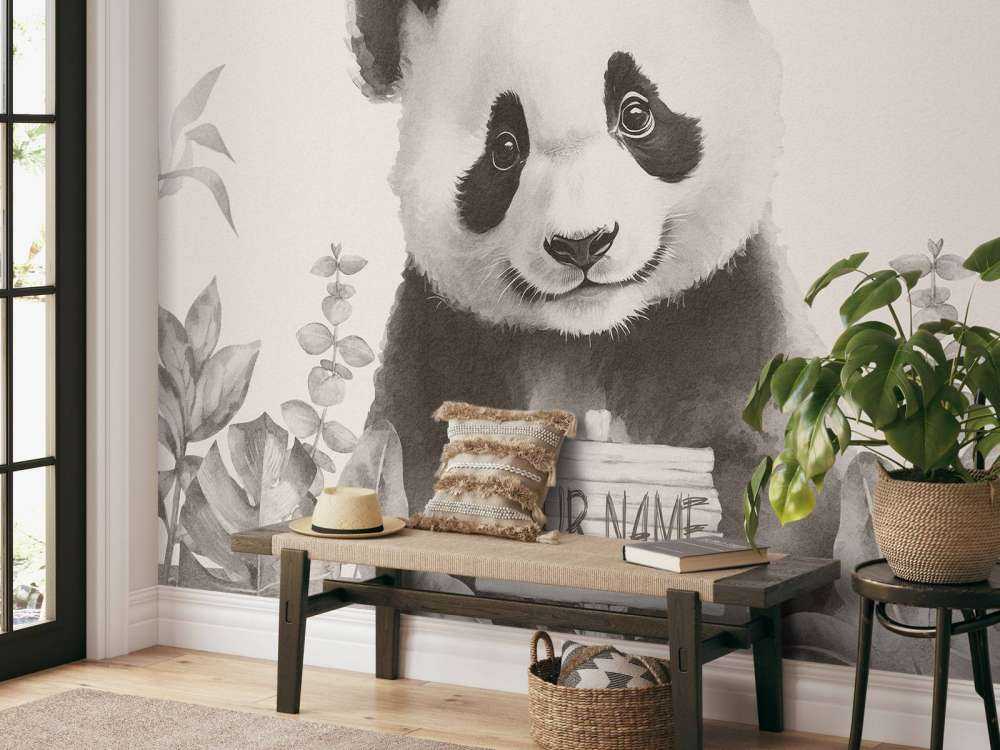 Pandaunge i djungeln beige