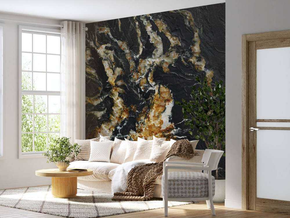 Svart marmor med lätt struktur