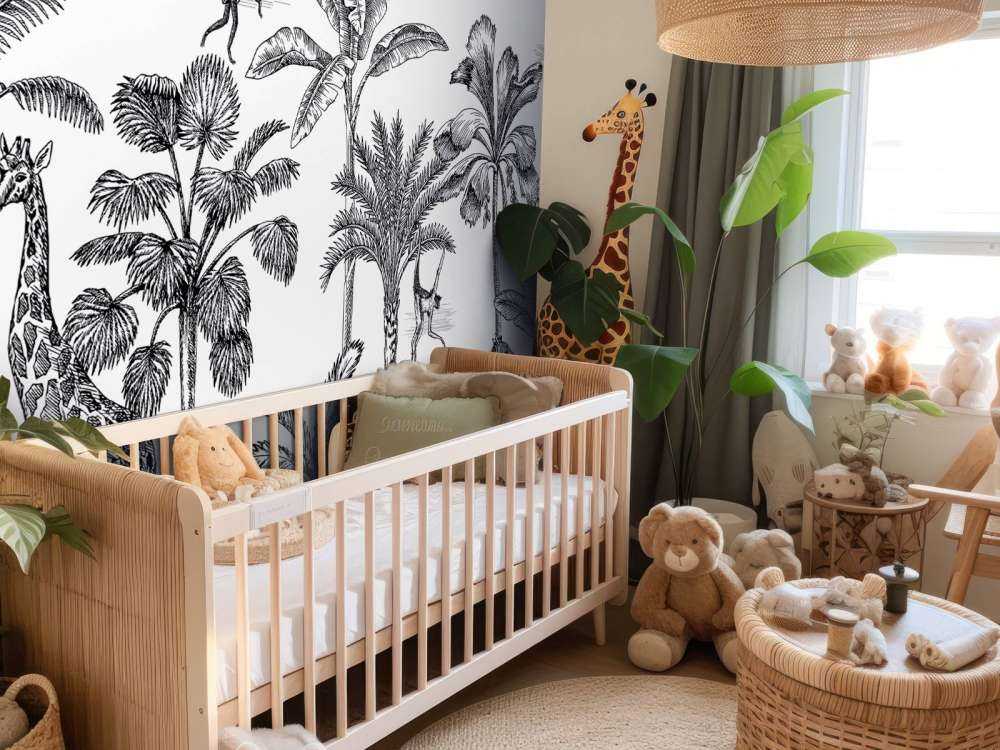 Djungel med tropiska djur