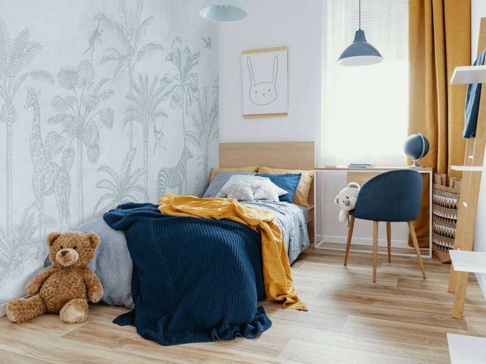 Tropiska djur djungel blå