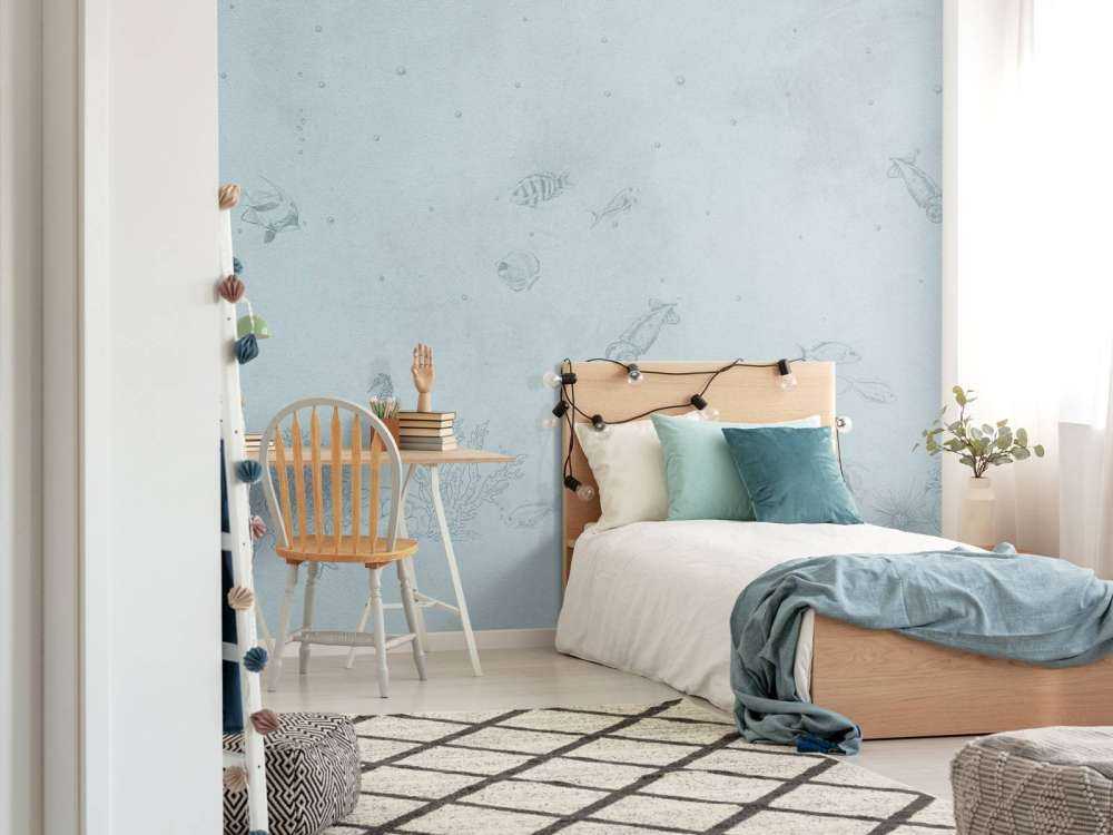 Bläckfiskar havsblå