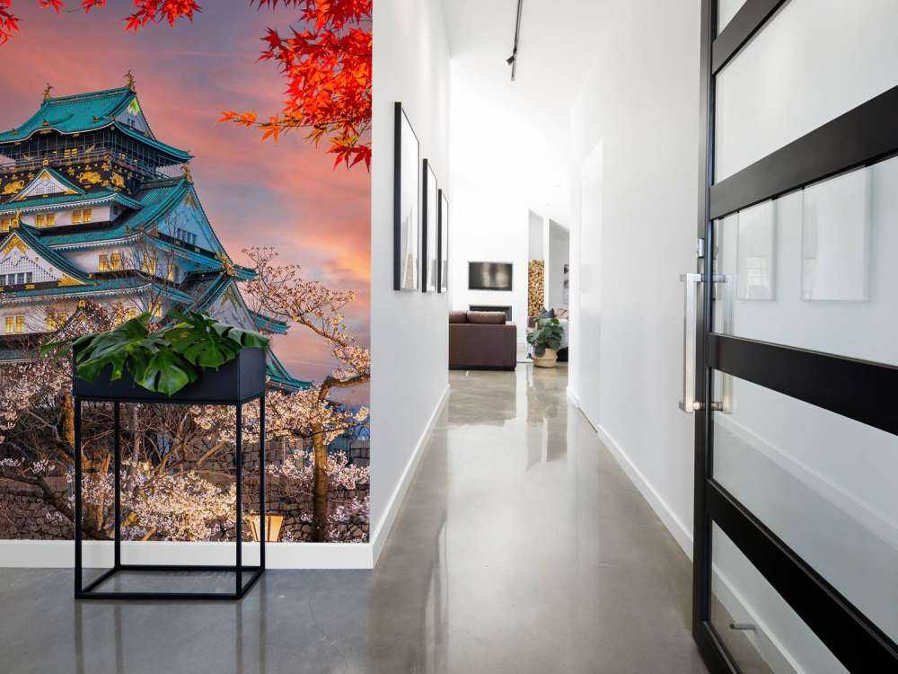 Osaka slott genom träden