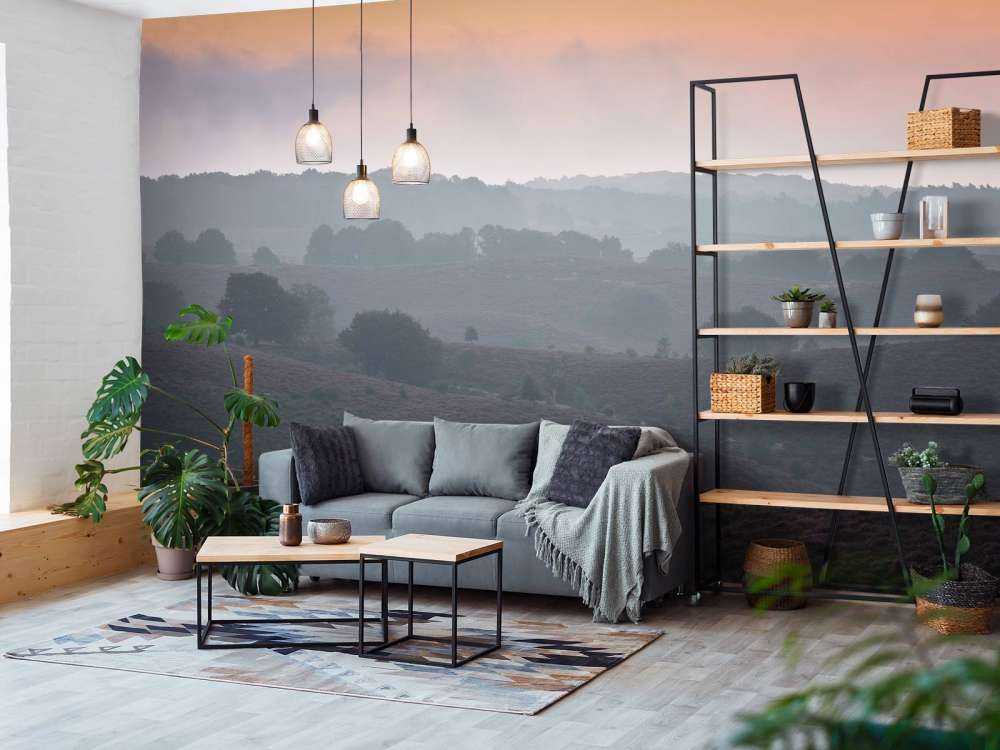 Dimma i soluppgången på heden