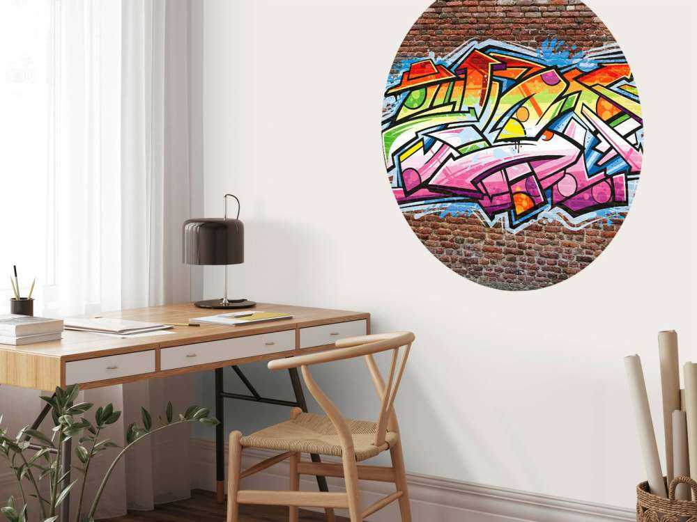 Graffiti på røde mursten