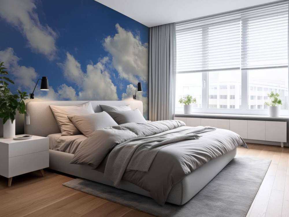 Skyer på blå himmel