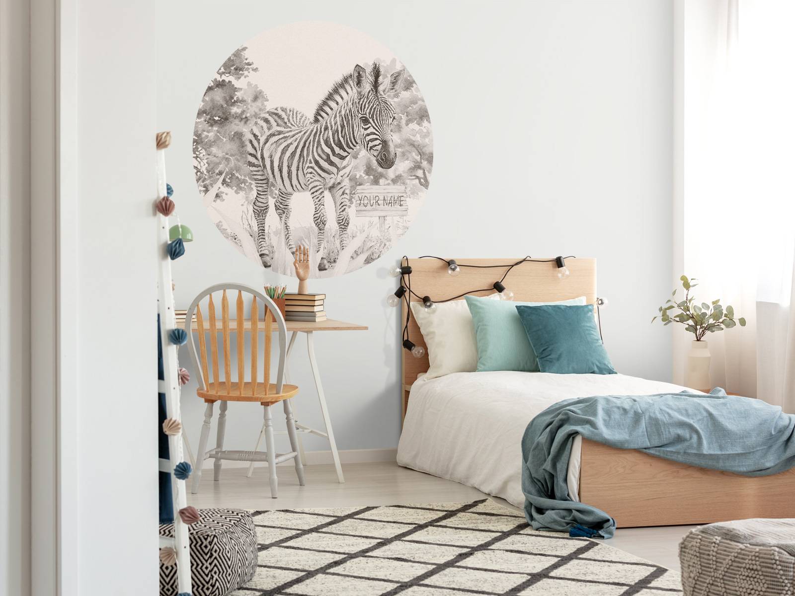 Ung zebra i naturen beige