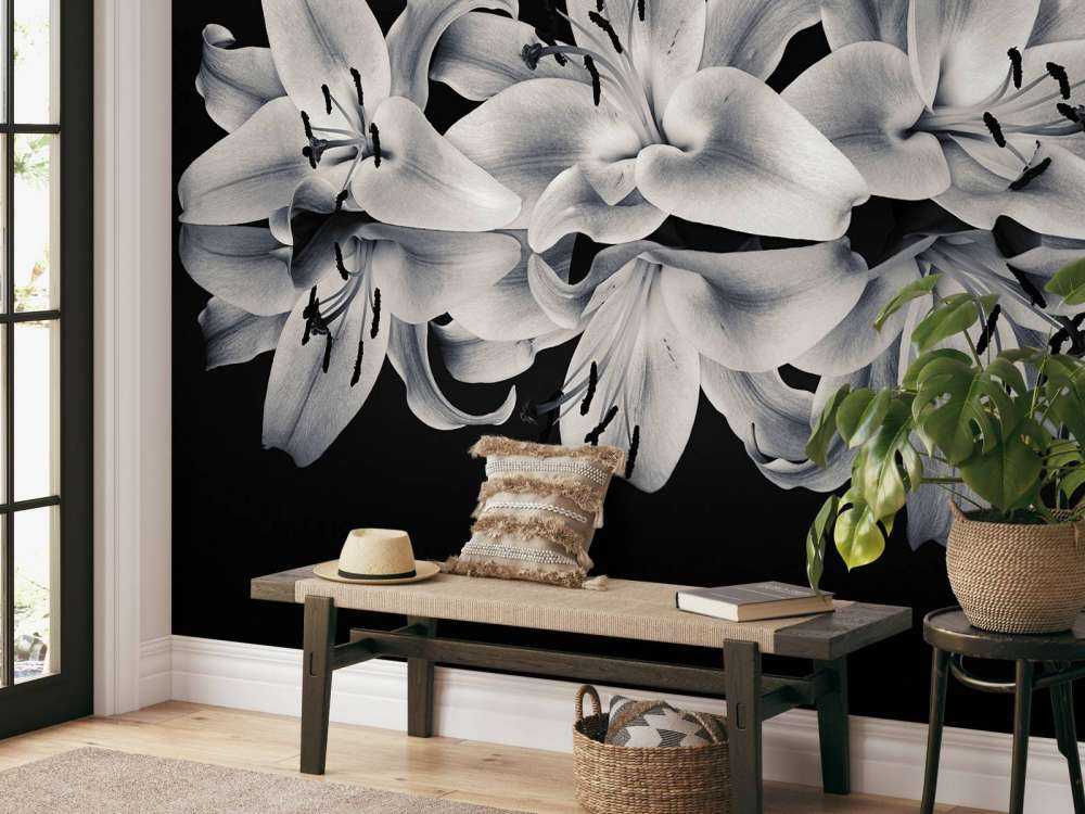 Blomster i sort og hvid