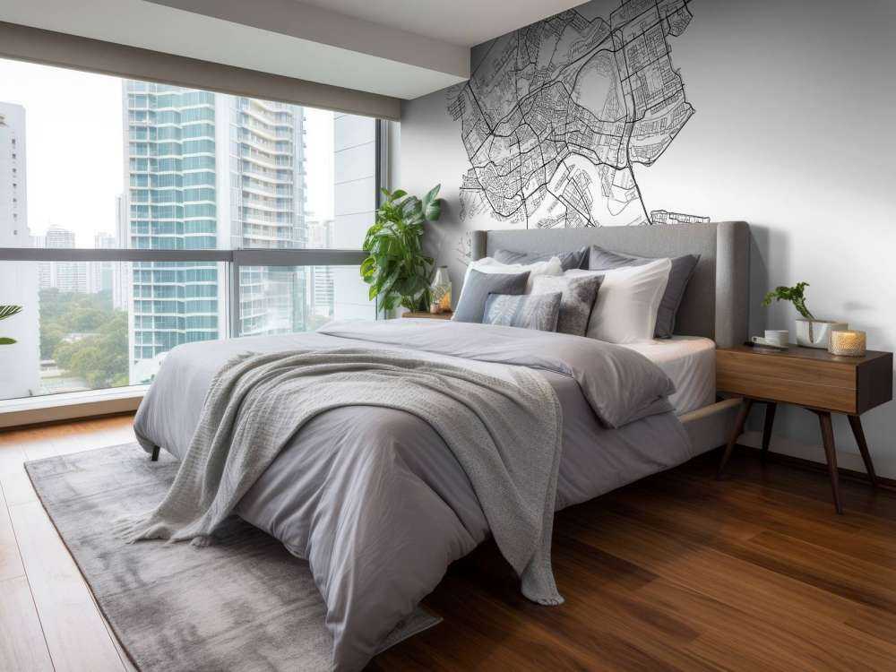 Kort over Rotterdam, hvid