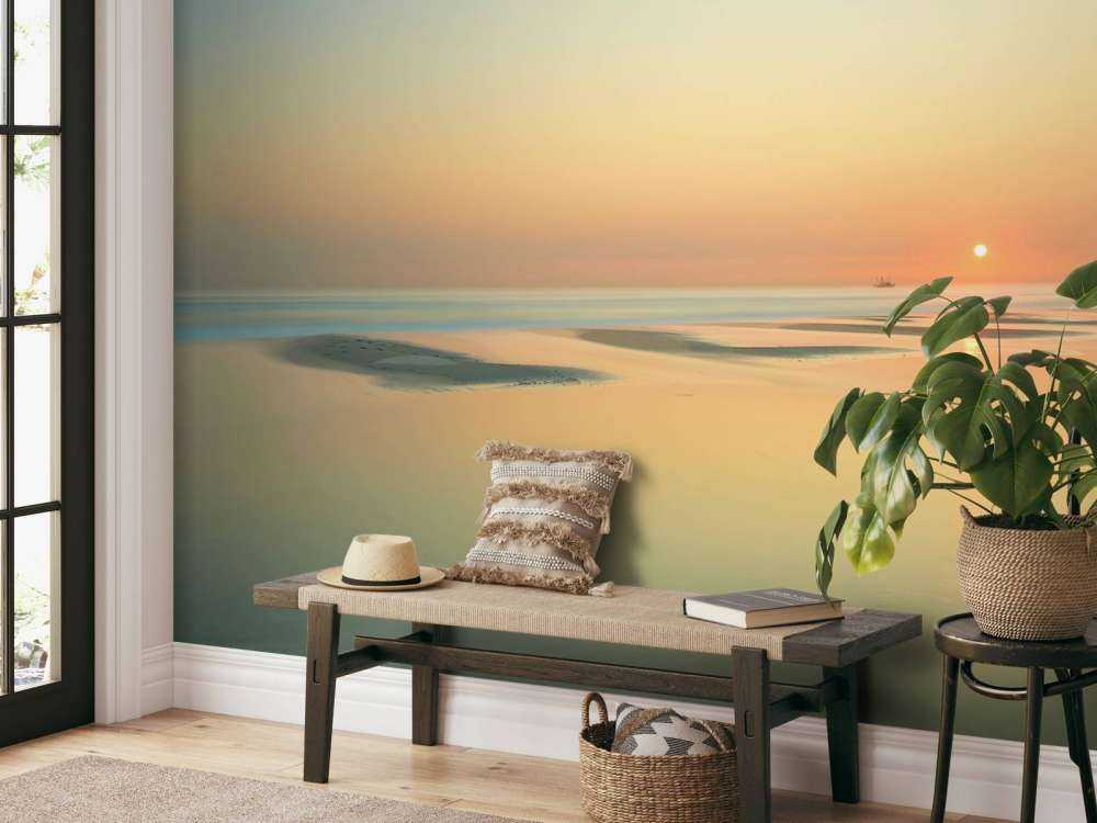 Solnedgang ved stranden